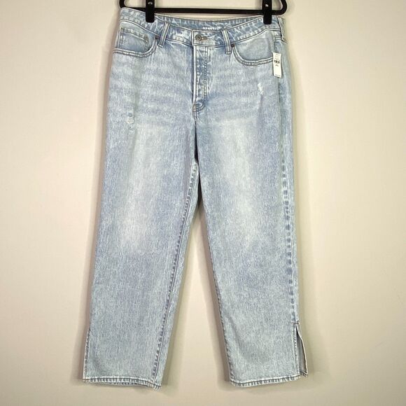 New Old Navy High Waisted Button Fly OG Loose Side Split Jeans Women's Size 16 P - Picture 1 of 10